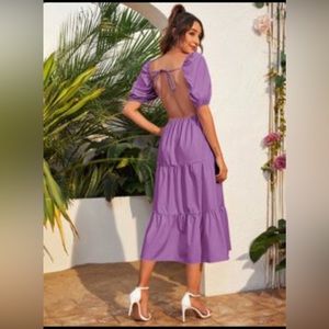 SHEIN Backless Midi Backless Dress in Purple size 6. NWOT in excellent condition